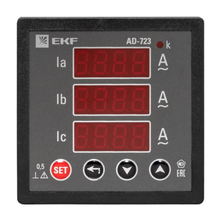 Амперметр AD-723 цифровой на панель (72х72) трехфазный EKF  PROxima