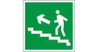 Знак безопасности BL-3015,E16 "Напр, к эвакуац, выходу по лестн, вверх (лев,)"