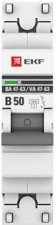Автоматический выключатель 1P 50А (В) 4,5kA ВА 47-63 EKF PROxima