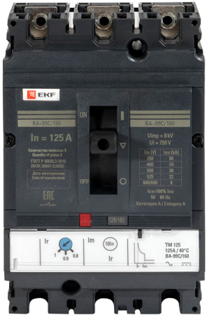 Выключатель автоматический ВА-99C (Compact NS)  160/125А 3P 36кА EKF PROxima