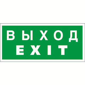 Знак безопасности BL-2010B.E24 "Выход-EXIT"