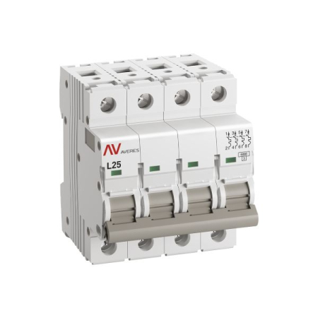 Выключатель автоматический AV-6 4P 25A (L) 6kA EKF AVERES
