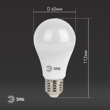 Лампы СВЕТОДИОДНЫЕ СТАНДАРТ LED A60-13W-860-E27  ЭРА (диод, груша, 13Вт, хол, E27)