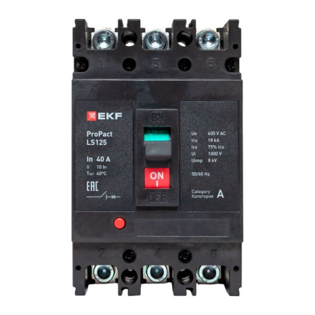 Автоматический выключатель LS125 18кА 3P 40А ProPact EKF