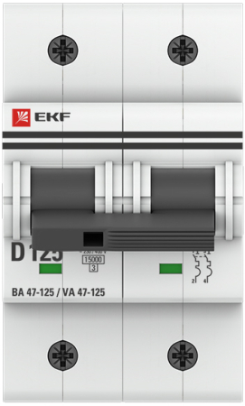 Автоматический выключатель 2P 125А (D) 15кА ВА 47-125 EKF PROxima