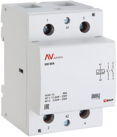 Контактор модульный КМ 125А 2NC 110VAC (3 мод.) AVERES EKF