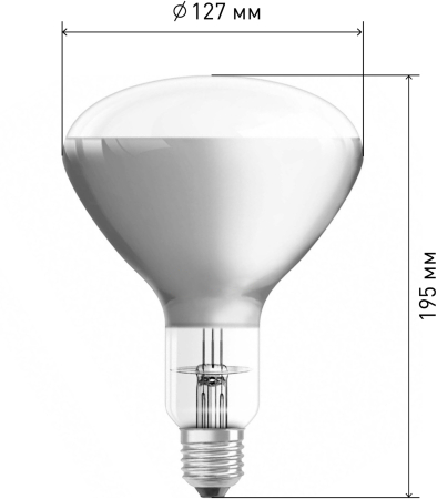 ИКЗ 220-250 R127 E27   Инфракрасная лампа ЭРА ИКЗ 220-250 R127 E27, кратность 1 шт., для обогрева животных и освещения, 250 Вт, Е27