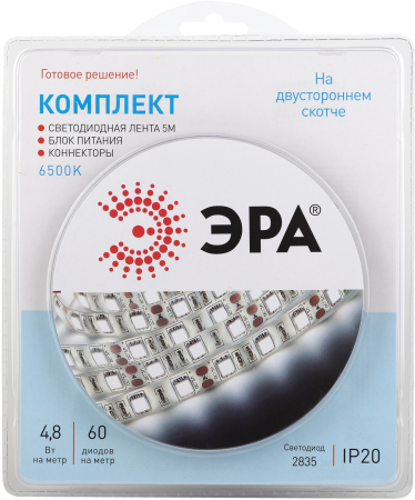 Светодиодные ленты_49 напр  ЭРА 2835kit-4,8-60-12-IP20-6500-5m