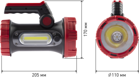 Фонарь PA-704  ЭРА прожекторный [10W SMD+ COB, литиевый акк 6000мАч/ 3,7V, IP65, microUSB, PowerBank