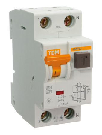 АВДТ 63 C63 100мА - Автоматический Выключатель Дифференциального тока TDM