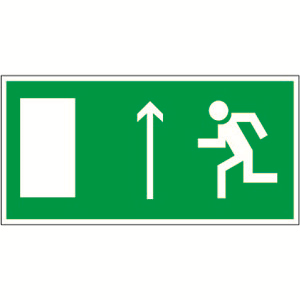 Знак безопасности BL-3015B,E12 "Напр, к эвакуационному выходу прямо (лев,)"