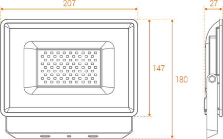 Светодиодный прожектор WFL-70W/06, 5500K, 70W SMD, IP 65, цвет серый, слим