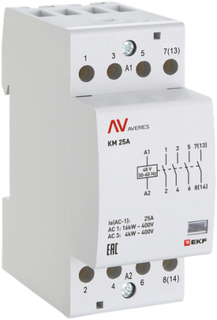 Контактор модульный КМ 40А 1NC+1NO 48VAC (2 мод.) AVERES EKF