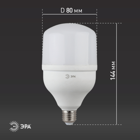 Лампы СВЕТОДИОДНЫЕ POWER LED POWER T80-20W-2700-E27  ЭРА (диод, колокол, 20Вт, тепл, E27)