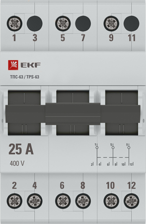 Трехпозиционный переключатель ТПС-63 3P 25А EKF PROxima