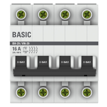 Выключатель нагрузки 4P 16А ВН-29 EKF Basic