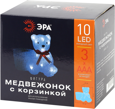 ENIOF - 12 ЭРА Фигура LED Медвежонок с корзинкой, 3АА (12/48)