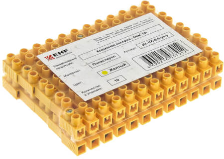 Колодка клеммная (60мм.) 150А полистирол желтая (5шт.) EKF PROxima