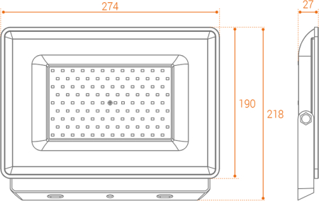 Светодиодный прожектор WFL-100W/06, 5500K, 100 W SMD, IP 65,цвет серый, слим