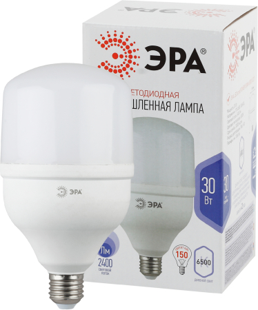 Лампы СВЕТОДИОДНЫЕ POWER LED POWER T100-30W-6500-E27  ЭРА (диод, колокол, 30Вт, хол, E27)