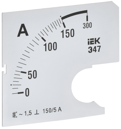 Шкала смен. для амперметра Э47 150/5А-1,5 72х72мм IEK
