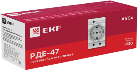 Розетка РДЕ-47 240В (под евро вилку с заземлением) EKF PROxima