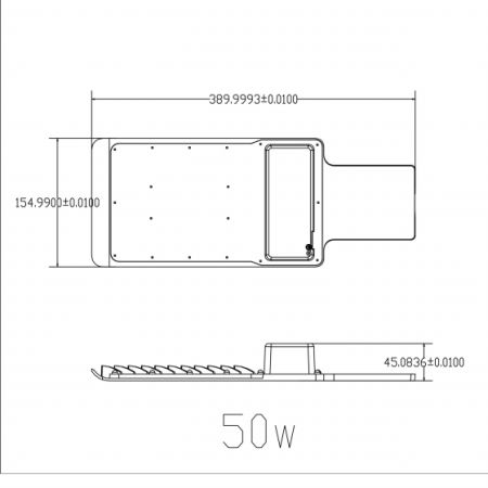 Уличный светильник ЭРА SPP-503-0-30K-050 50Вт 3000K 5000Лм КСС "Ш-с" DOB-SMD 48мм