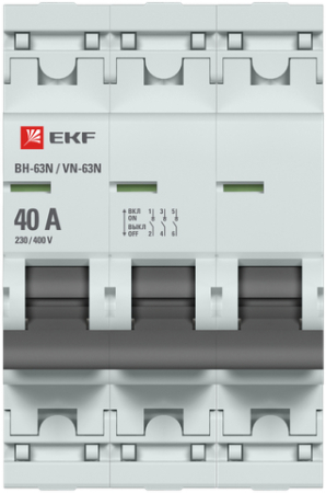 Выключатель нагрузки 3P 40А ВН-63N EKF PROxima