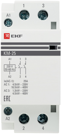 Контактор модульный КМ 25А 2NО (2 мод.) EKF PROxima