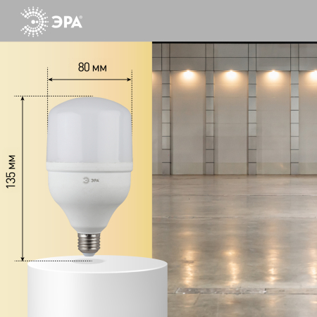 Лампы СВЕТОДИОДНЫЕ POWER LED POWER T100-30W-2700-E27  ЭРА (диод, колокол, 30Вт, тепл, E27)