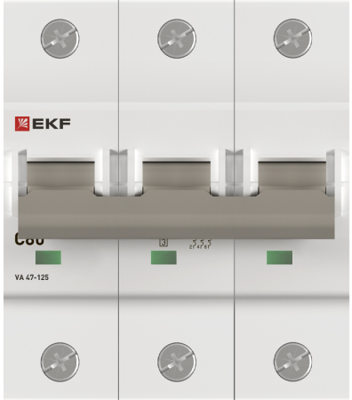 Автоматический выключатель 3P  80А (C) 15кА ВА 47-125 EKF PROxima
