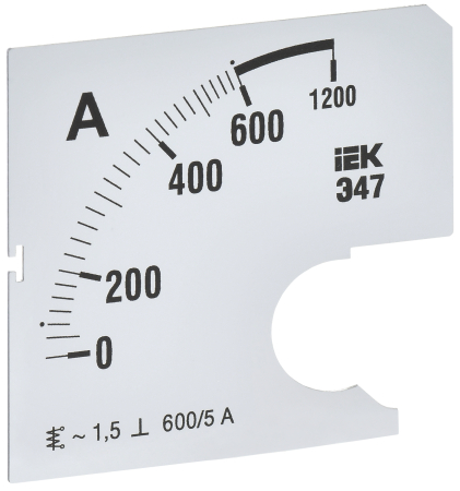 Шкала смен. для амперметра Э47 600/5А-1,5 72х72мм IEK