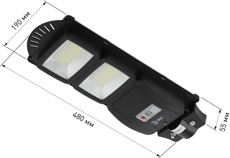 ЭРА Консольный светильник на солн. бат.,SMD, 40W, с датч. движ., ПДУ, 700lm, 5000К, IP65 (6/126)