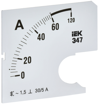 Шкала смен. для амперметра Э47 60/5А-1,5 72х72мм IEK