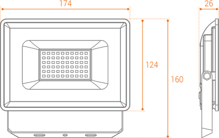 Светодиодный прожектор WFL-50W/06, 5500K, 50 W SMD, IP 65,цвет серый, слим