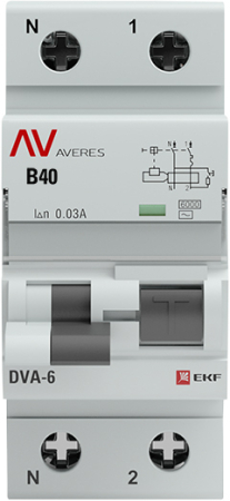 Дифференциальный автомат DVA-6 1P+N 40А (C)  30мА (AC) 6кА EKF AVERES