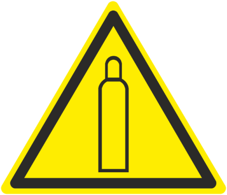 Знак W 19 "Газовый баллон" 150х150х150 мм, пластик ГОСТ Р 12.4.026-2001 EKF