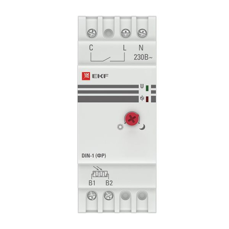 Фотореле с выносным датчиком DIN-1 (ФР) 2-100Лк 25А 3000Вт EKF PROxima