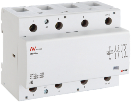 Контактор модульный КМ 100А 3NO+1NC 110VAC (6 мод.) AVERES EKF