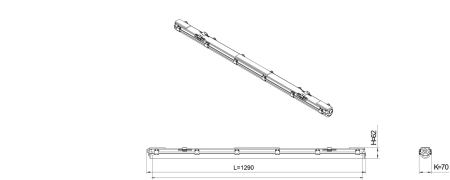 SPP-101-0-001-120  ЭРА Св-к IP65 под светодиод. лампу T8 G13 1200мм