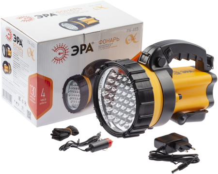 Фонарь PA-603  ЭРА прожектор АЛЬФА [36xLED, литий 3Ач, ЗУ 220V+12V, карт]