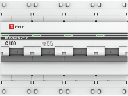 Автоматический выключатель 4P 100А (C) 10kA ВА 47-100 EKF PROxima