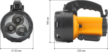 Фонарь PA-604  ЭРА прожектор АЛЬФА [3x1Вт LED SMD, литий 3Ач, сигнал.св., ЗУ 220V+12V, карт]