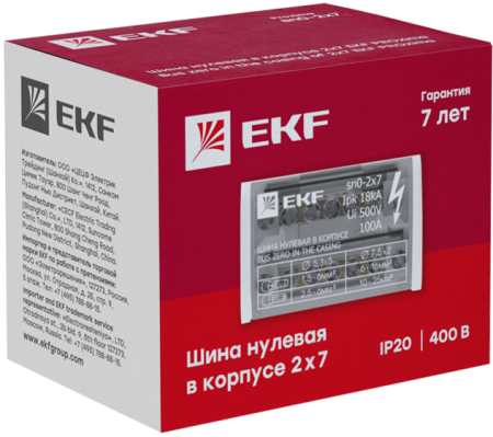 Шина нулевая в корпусе (2х7) EKF PROxima