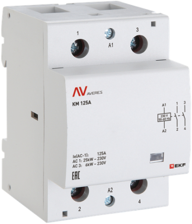 Контактор модульный КМ 40А 3NO+1NC 110VAC (3 мод.) AVERES EKF