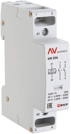 Контактор модульный КМ 20А 2NC 110VAC (1 мод.) AVERES EKF