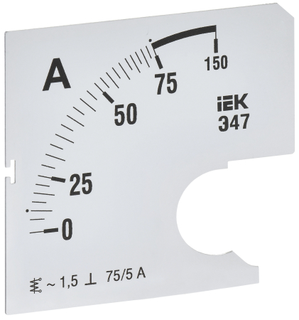 Шкала смен. для амперметра Э47 75/5А-1,5 72х72мм IEK