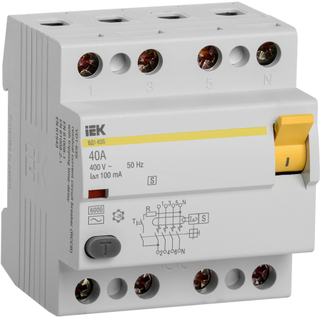 УЗО ВД1-63S 4Р 40А 100мА IEK